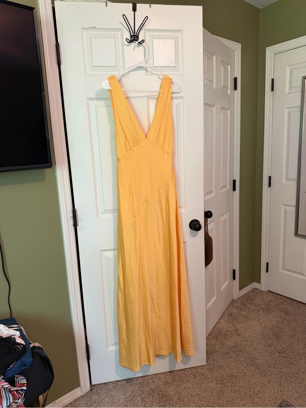 Meshki Yellow V-Neck Maxi Dress